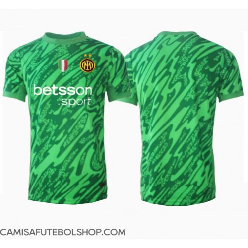 Camisa de time de futebol Inter Milan Goleiro Replicas 1º Equipamento 2024-25 Manga Curta